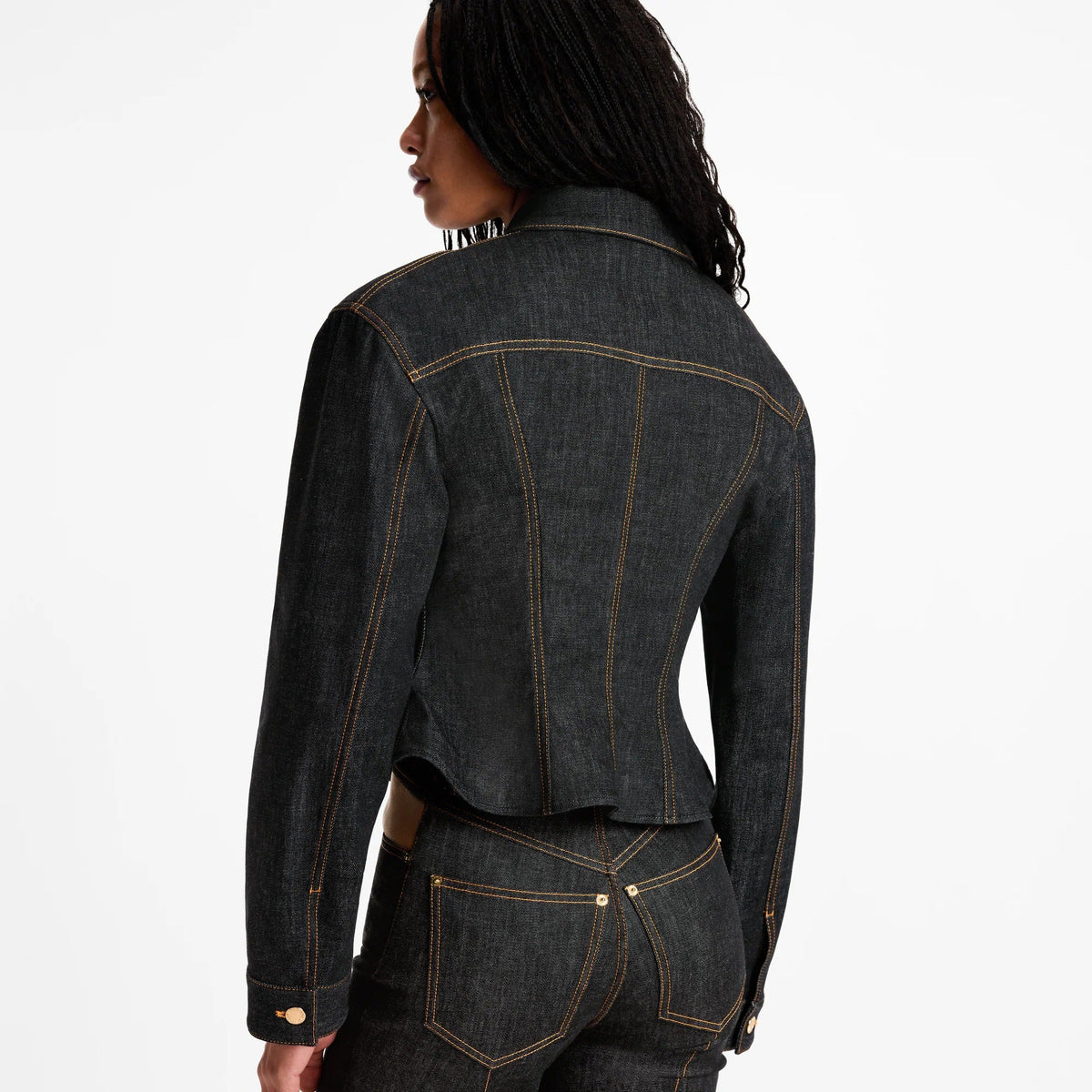 Fluted Denim Jacket