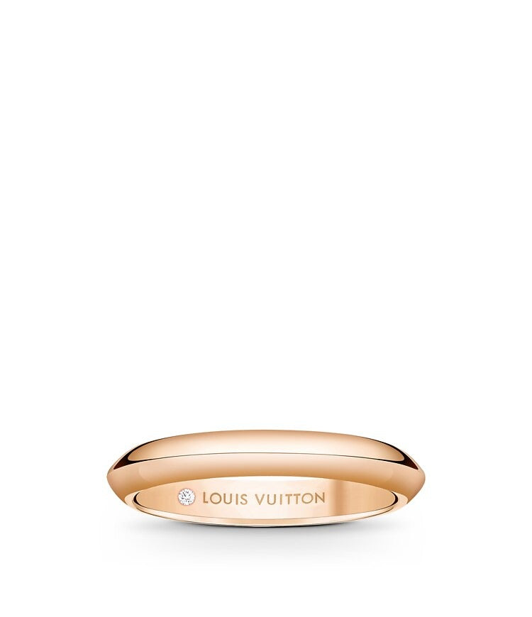 LV Diamonds 3mm Band, Pink Gold