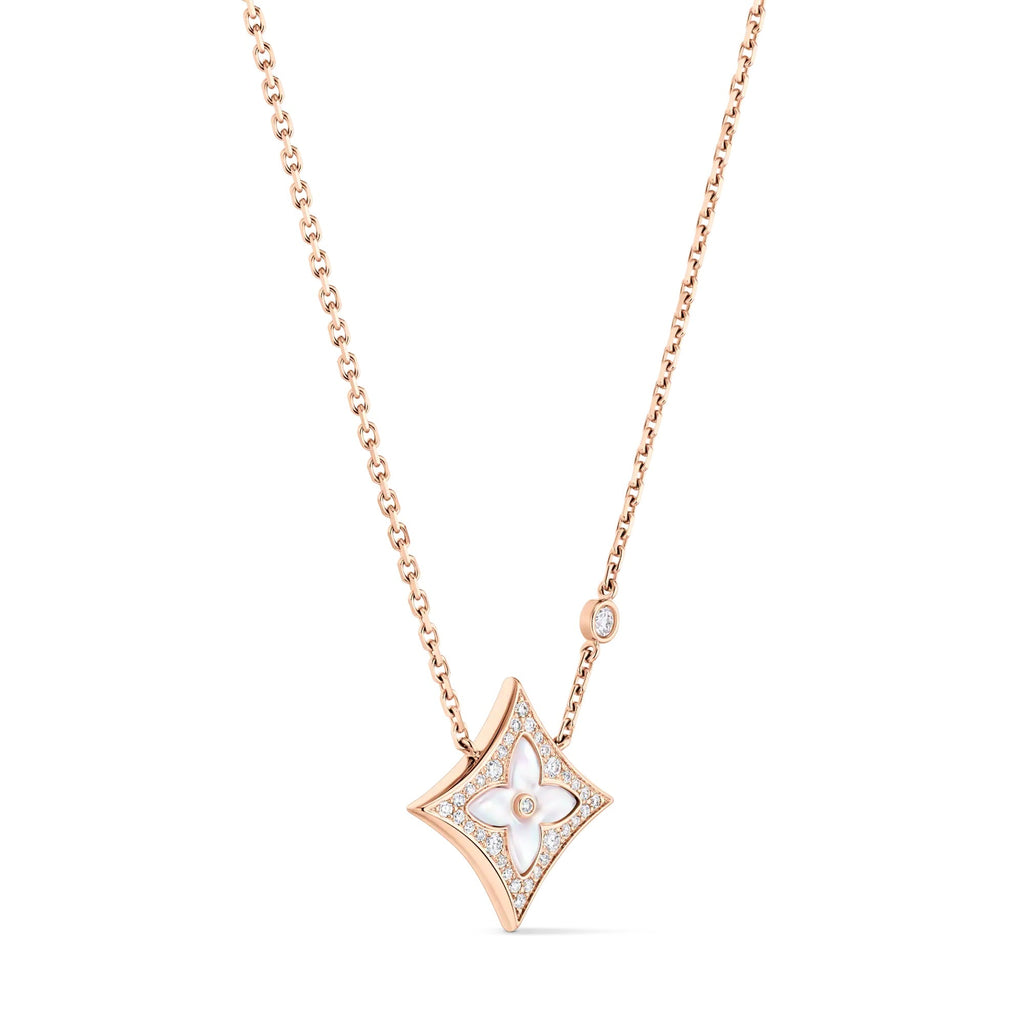 Color Blossom M Star Pendant, Pink Gold, White Mother-of-Pearl and Diamonds