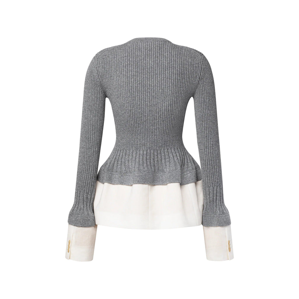 Blazer Insert Trompe L’Oeil Knit Top