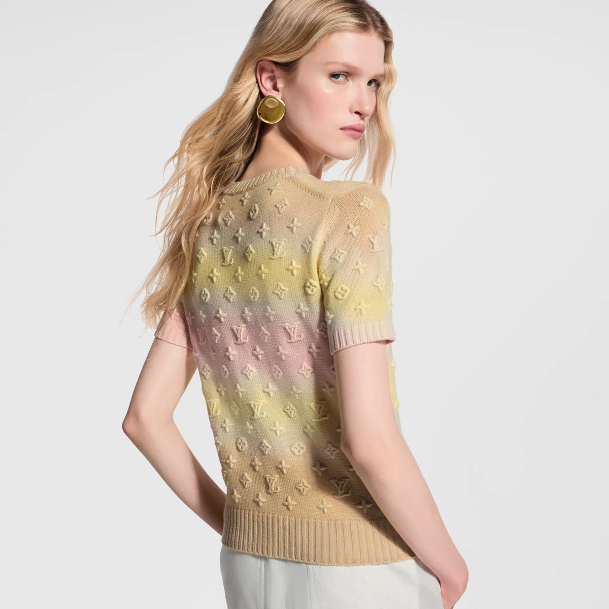 3D Monogram Tie Dye Knit Top