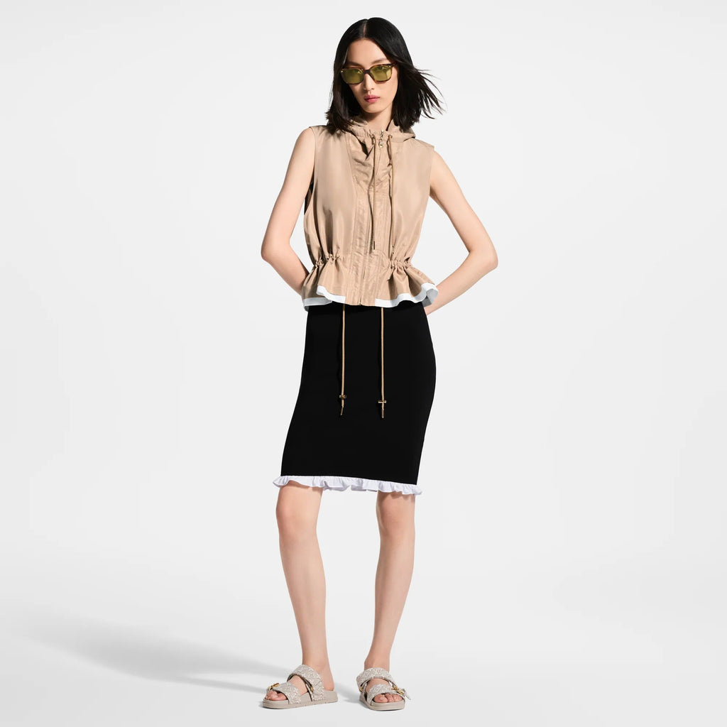 Hooded Peplum Gilet
