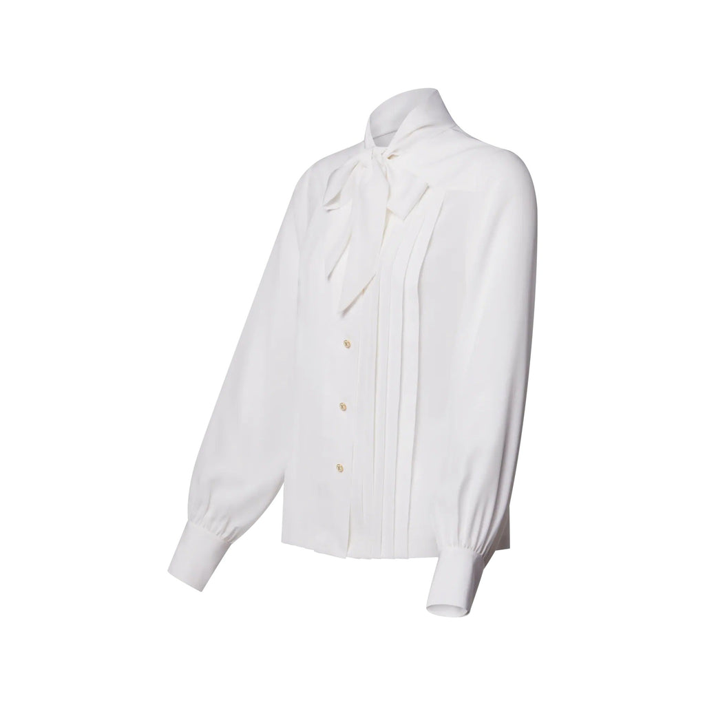 Pleated Lavallière Blouse