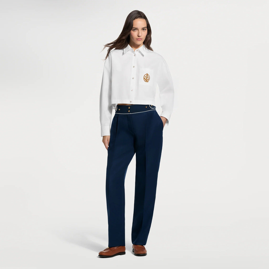 Anchor Patch Cropped Shirt