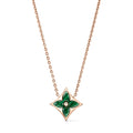 Color Blossom M Star Pendant, Pink Gold and Malachite