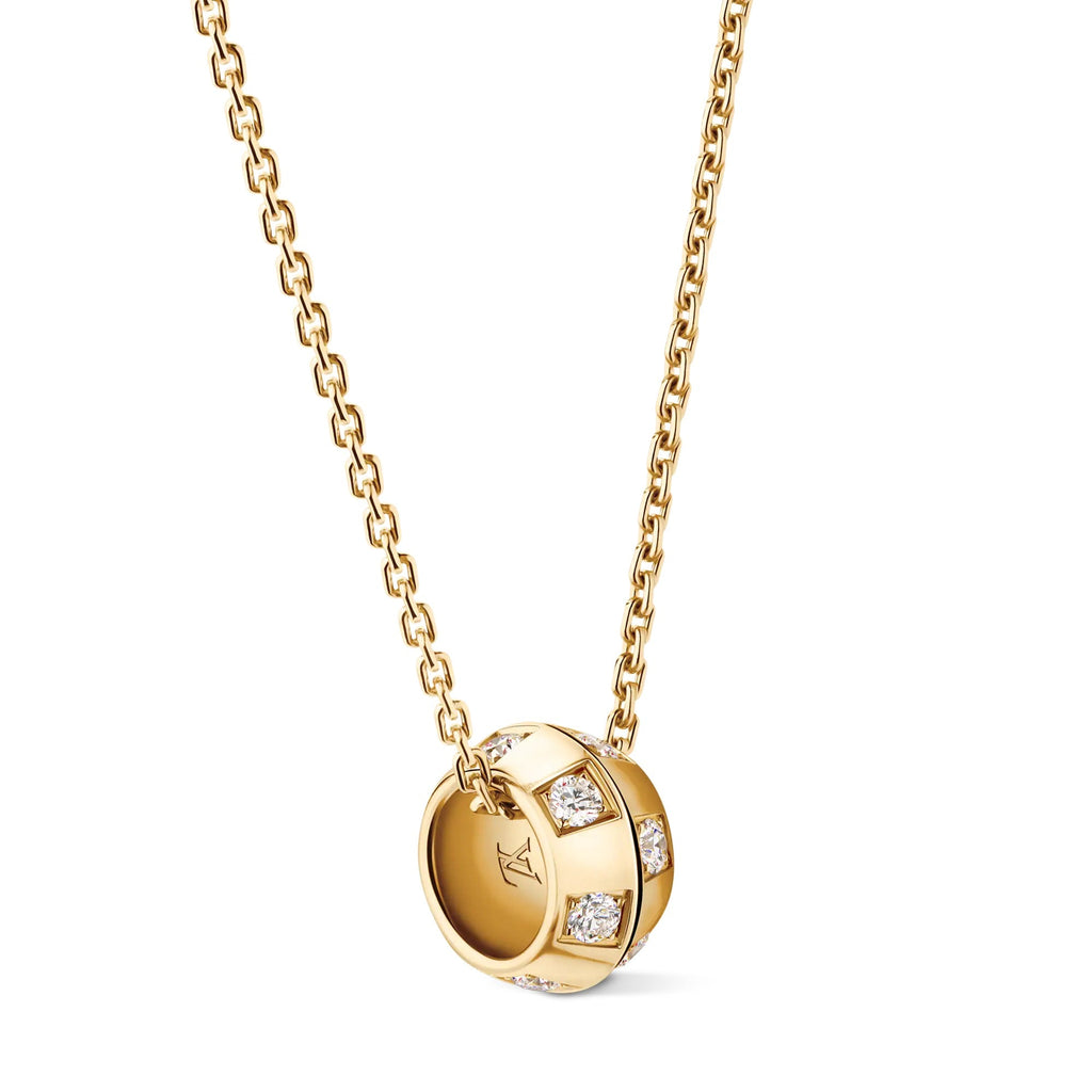 Le Damier de Louis Vuitton Pendant, Yellow Gold and Diamonds