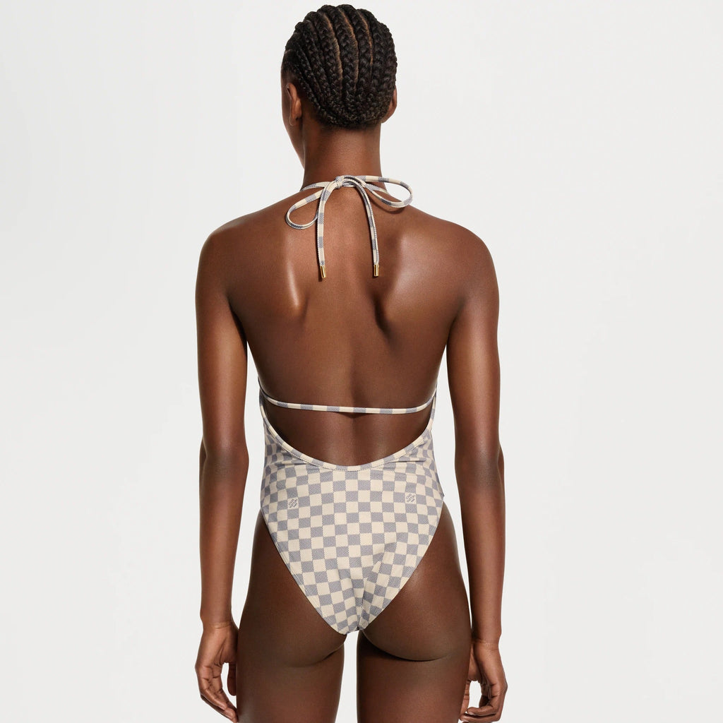 Damier V-Neck Swimsuit