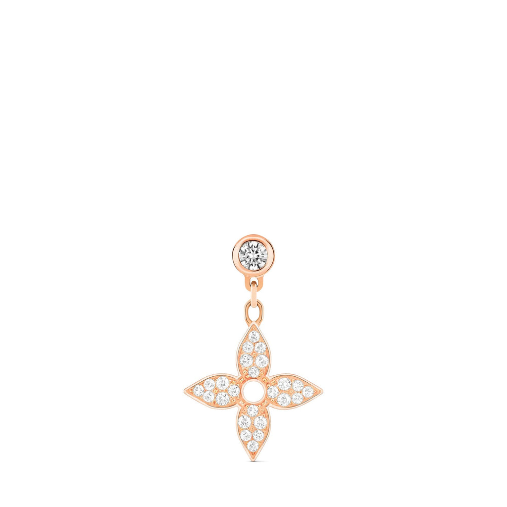 Idylle Blossom Ear Stud, Pink Gold And Diamonds - Per Unit