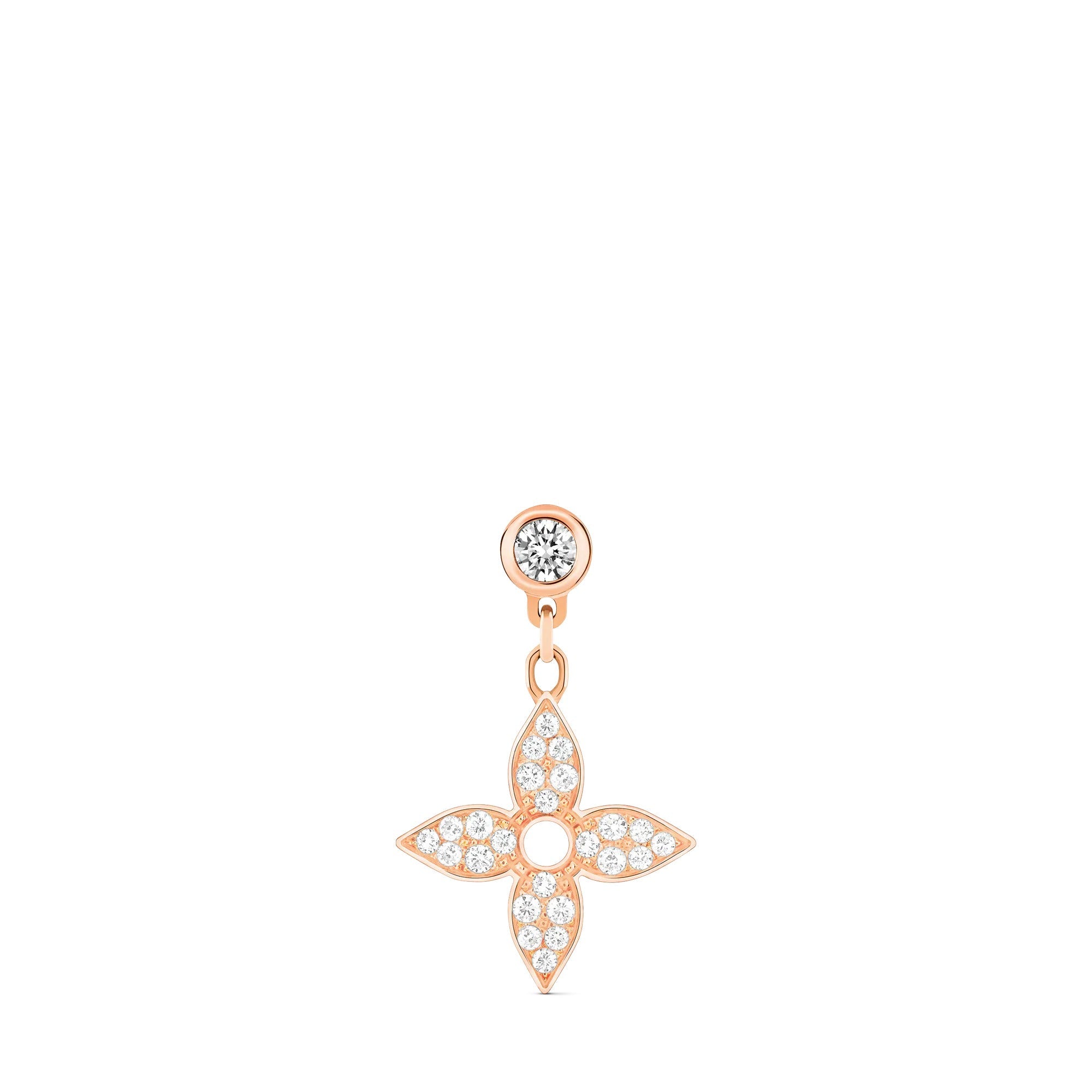Idylle Blossom Ear Stud, Pink Gold And Diamonds - Per Unit