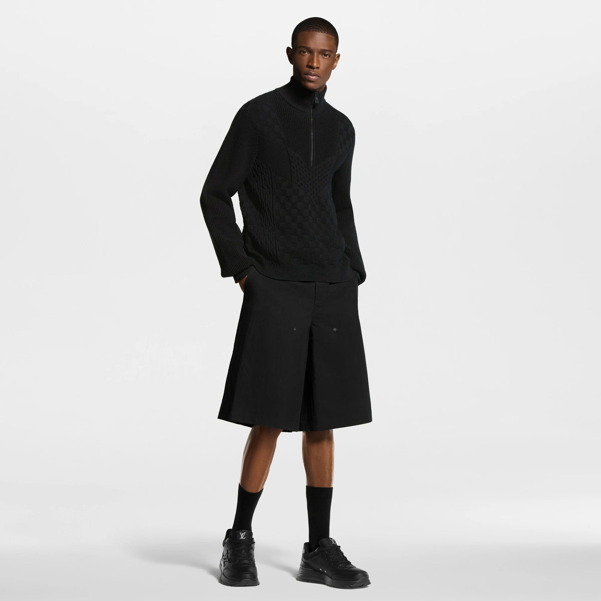 Half-Zip Knitted Signature Pullover