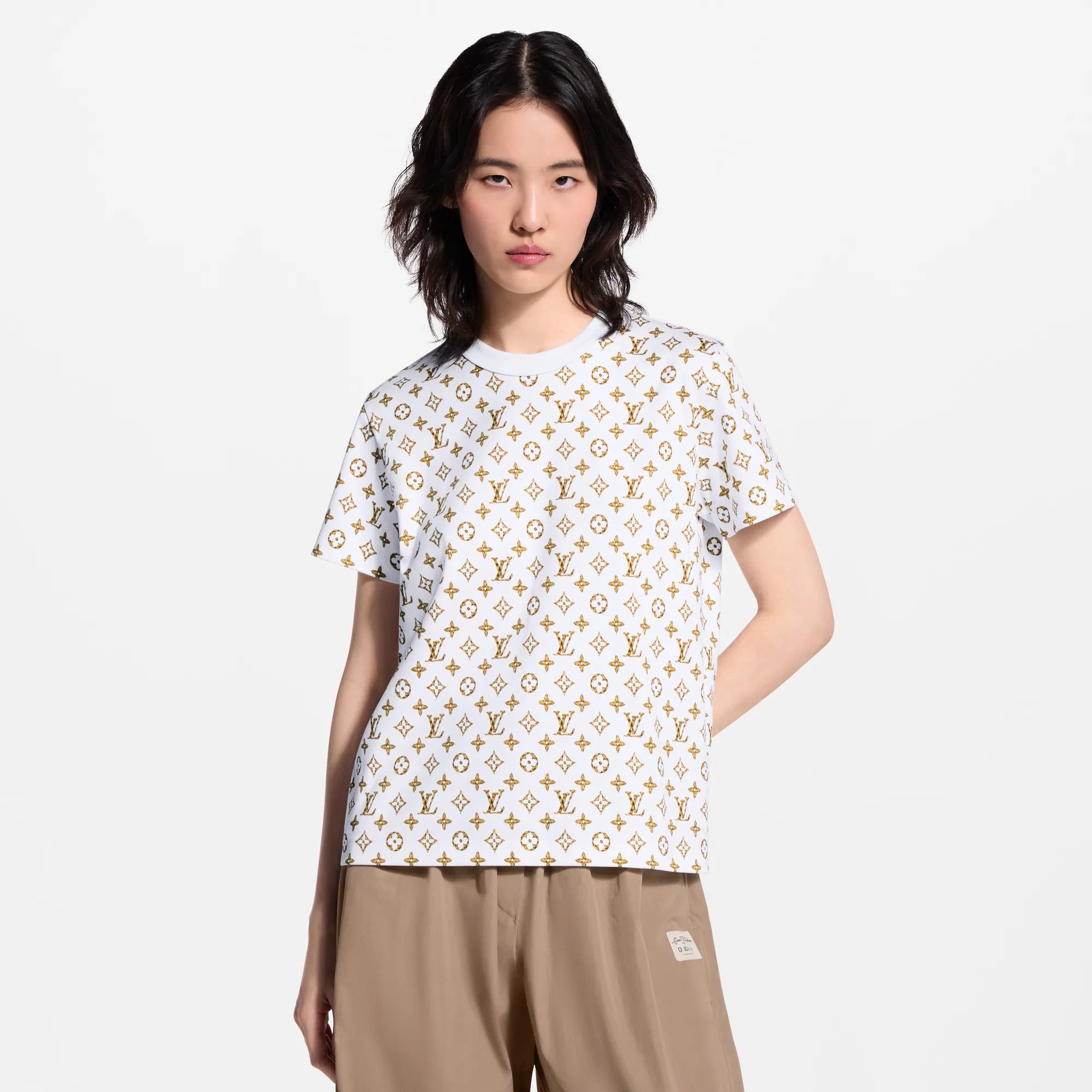 Woven Monogram Print T-Shirt
