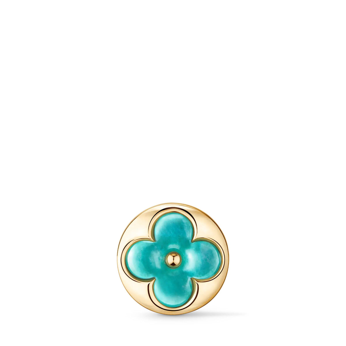 Color Blossom BB Sun Ear Stud, Yellow Gold and Amazonite - Per Unit