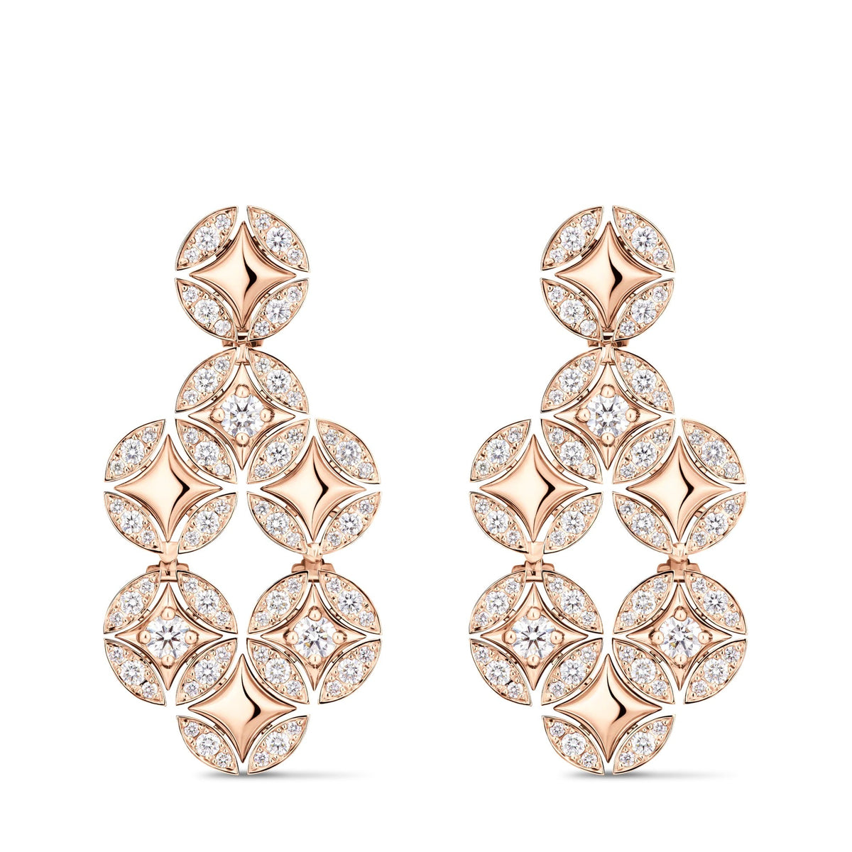 Galaxie Earrings, Rose Gold and Diamonds
