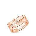 Empreinte Double Ring, Pink Gold and Diamonds