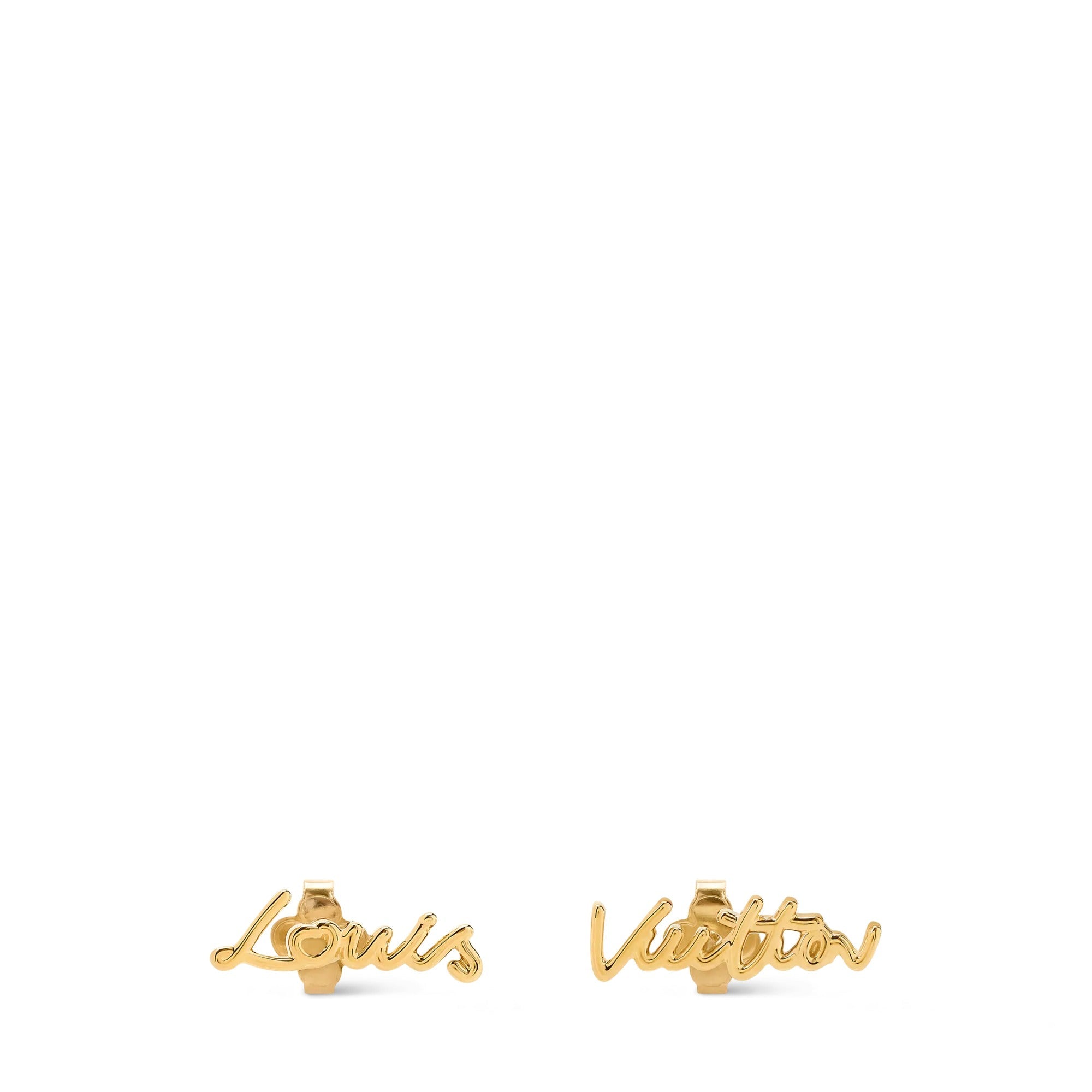 LV Script Stud Earrings