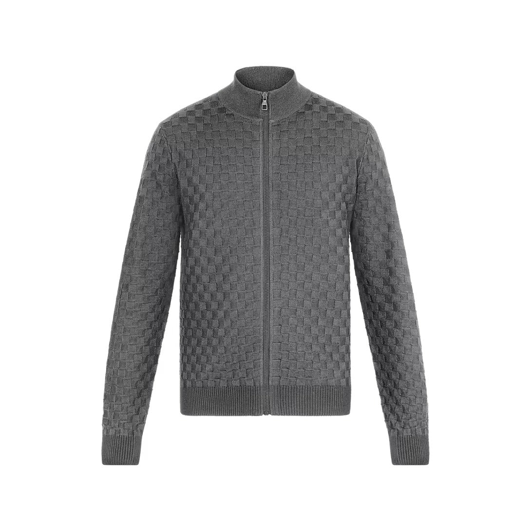 Damier Signature Zip-Through Cardigan