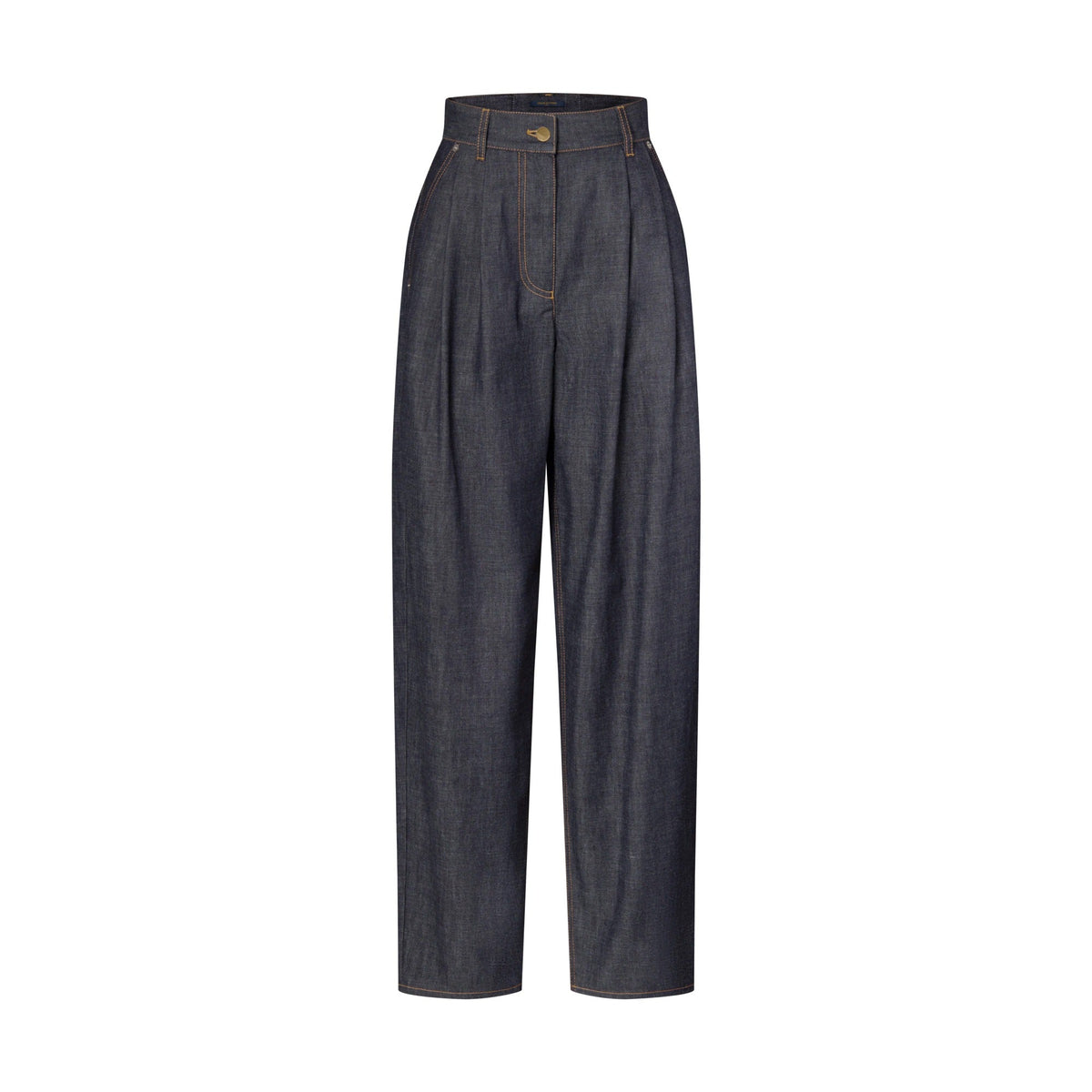 Wide-Cut Pleat Jeans