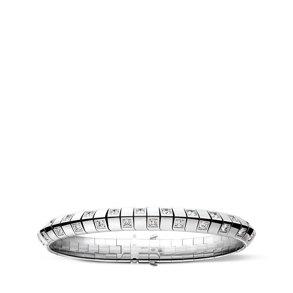 Le Damier de Louis Vuitton Large Bracelet, White Gold and Diamonds