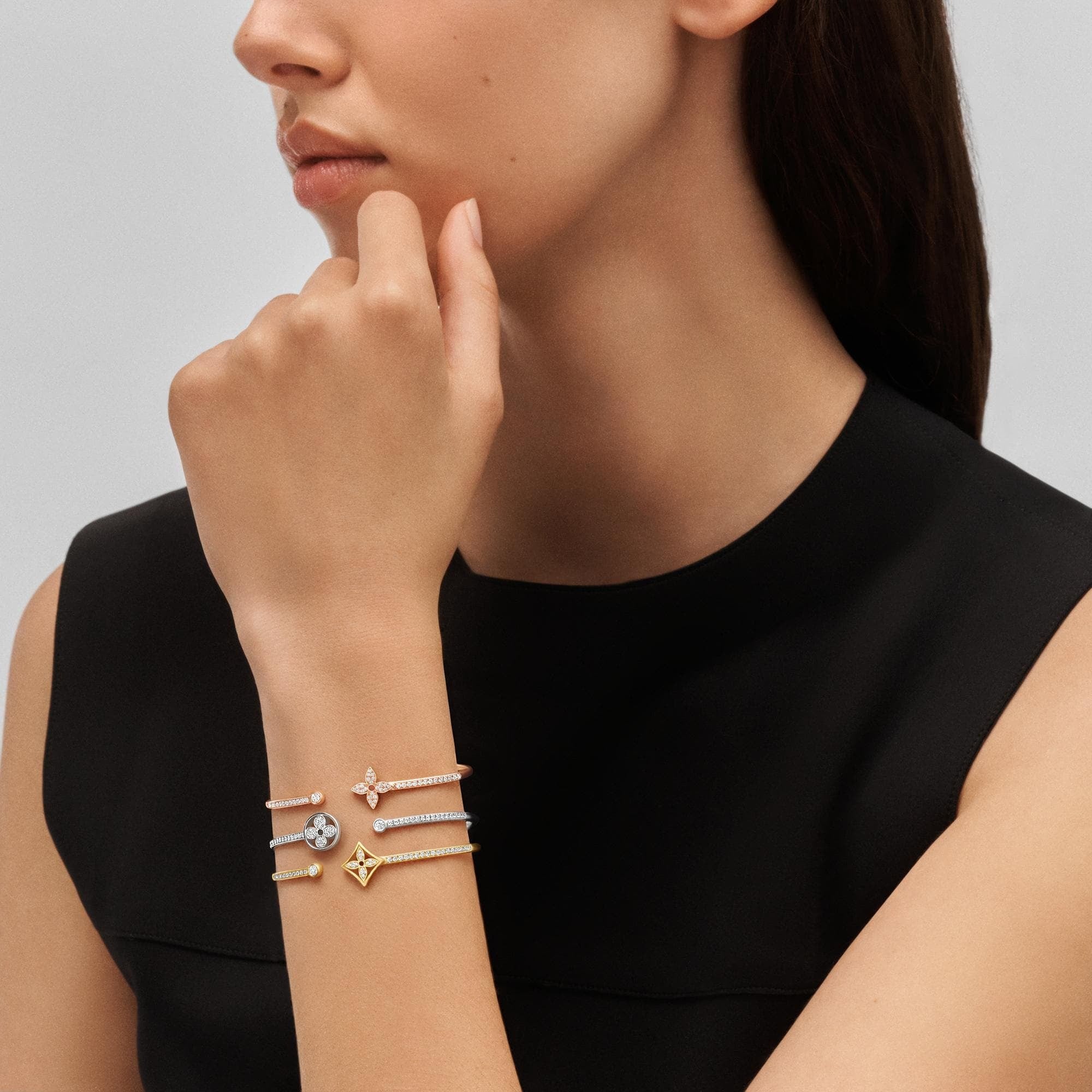 Idylle Blossom Twist Bracelet, Pink Gold And Diamonds