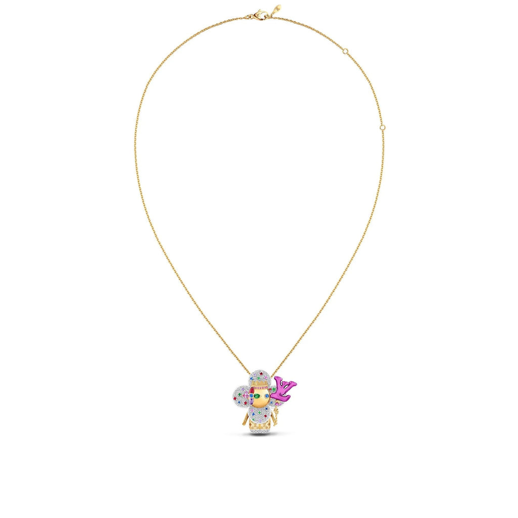 Vivienne Celebration Pendant, Yellow Gold, White Gold, Titanium, Diamonds and Colored Gemstones