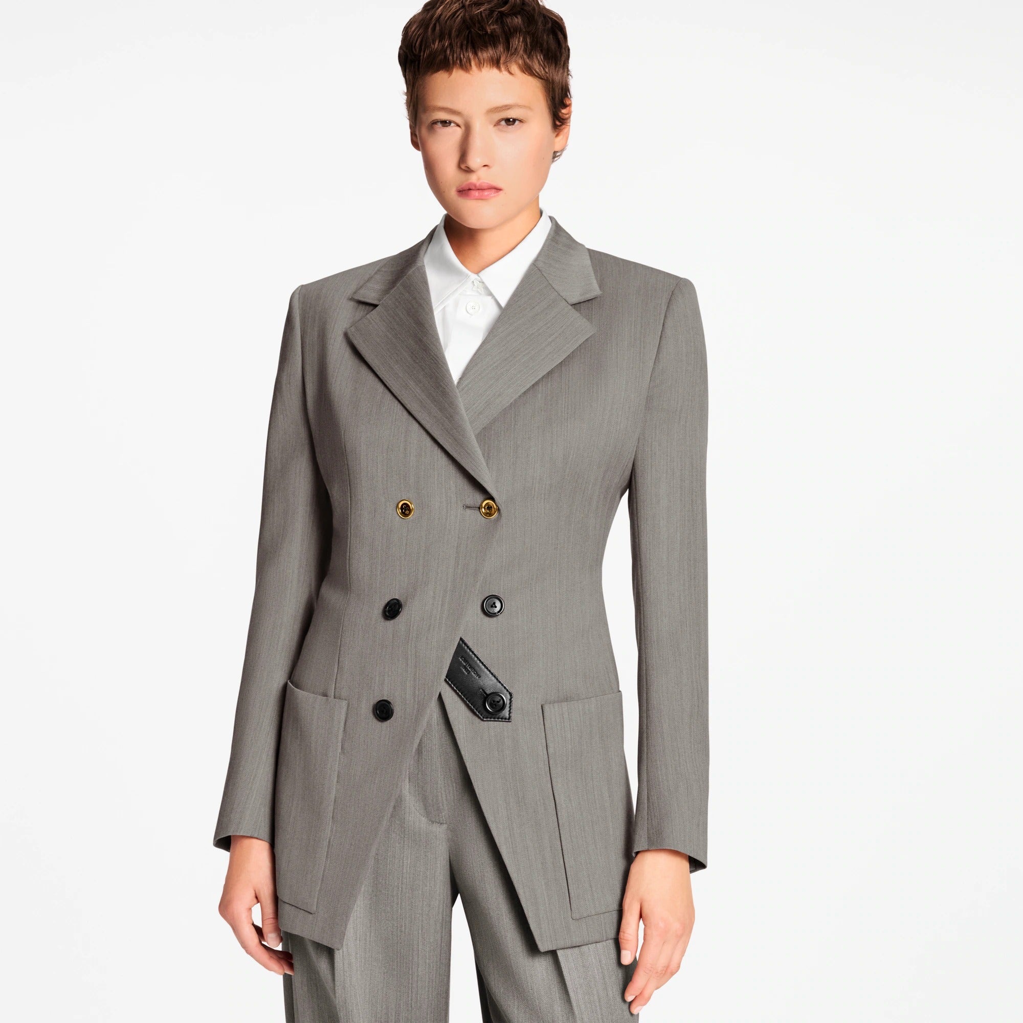 Asymmetrical Double-Breasted Blazer