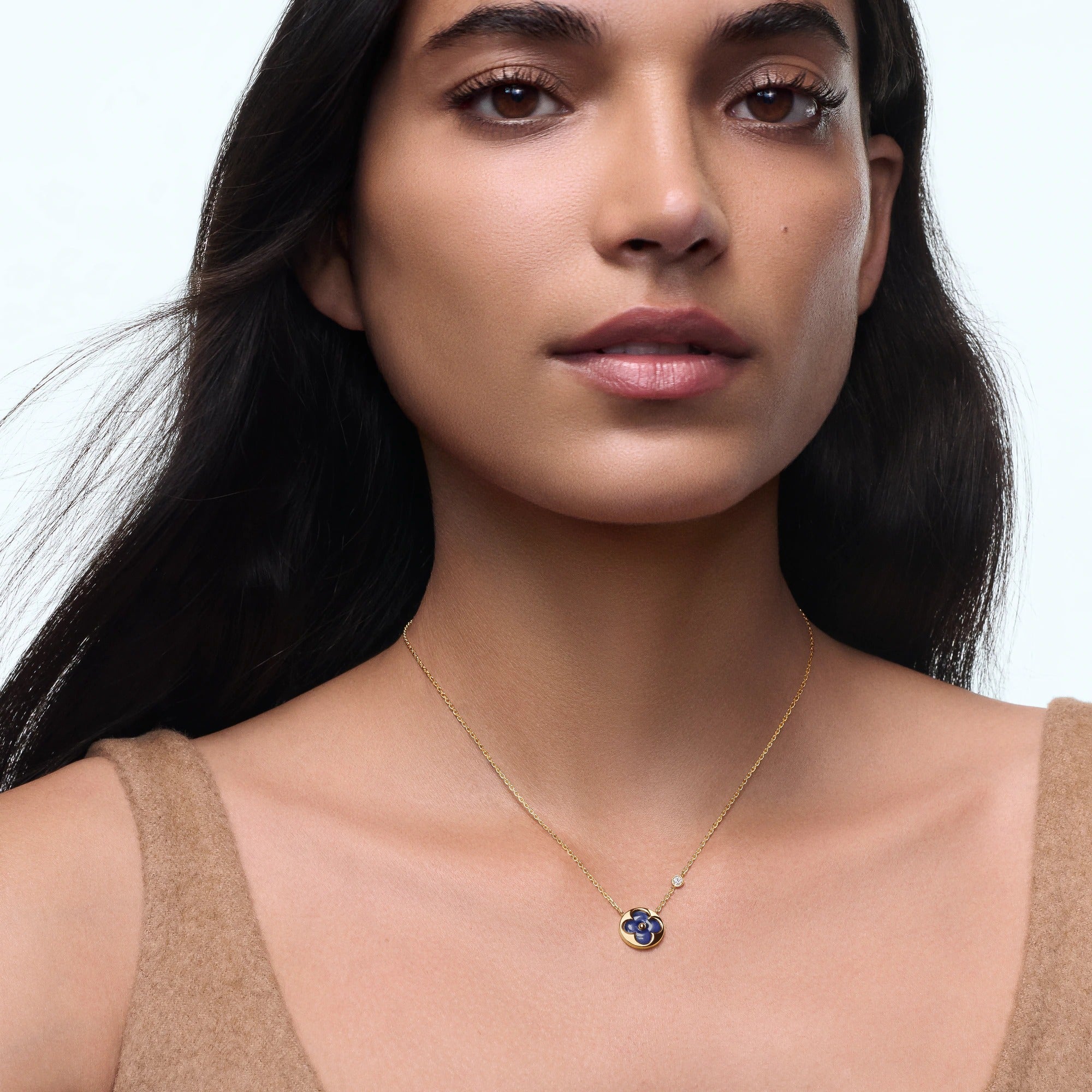 Color Blossom BB Sun Pendant, Yellow Gold, Sodalite and Diamond