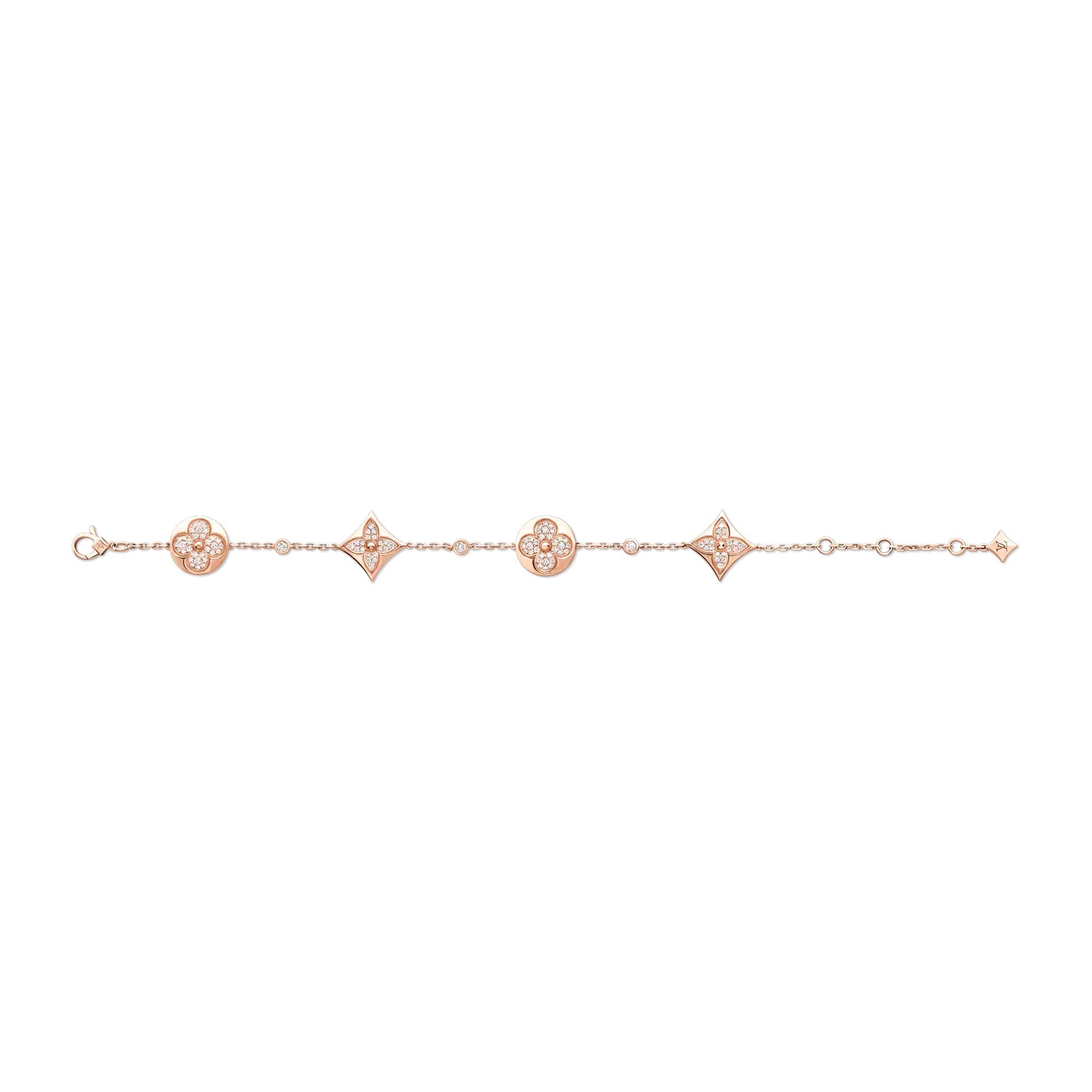 Color Blossom BB Star and Sun Multi-Motif Bracelet, Pink Gold and Diamonds