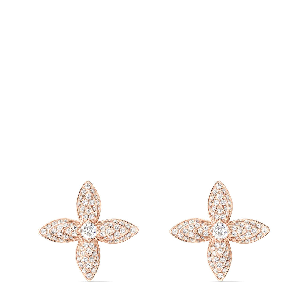 Idylle Blossom Earrings, Rose Gold and Diamonds