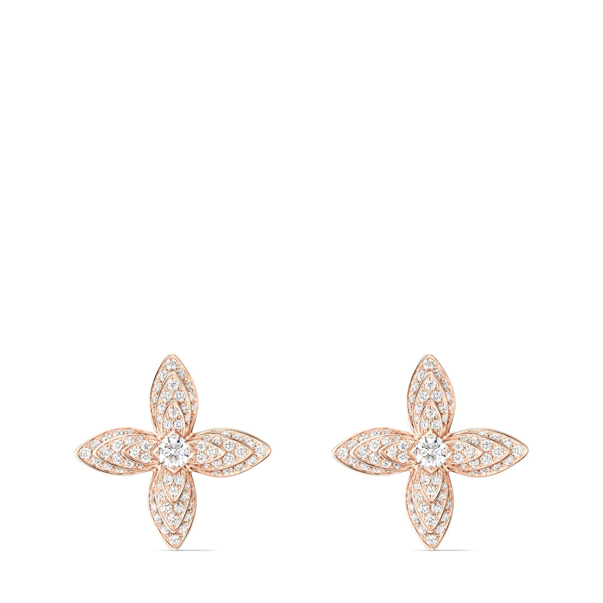 Idylle Blossom Earrings, Rose Gold and Diamonds