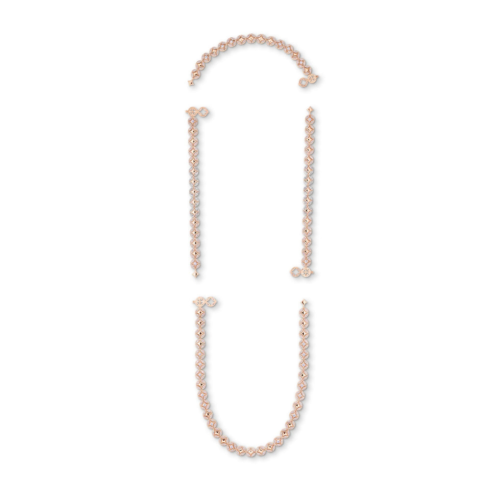 Galaxie Long Necklace, Rose Gold and Diamonds