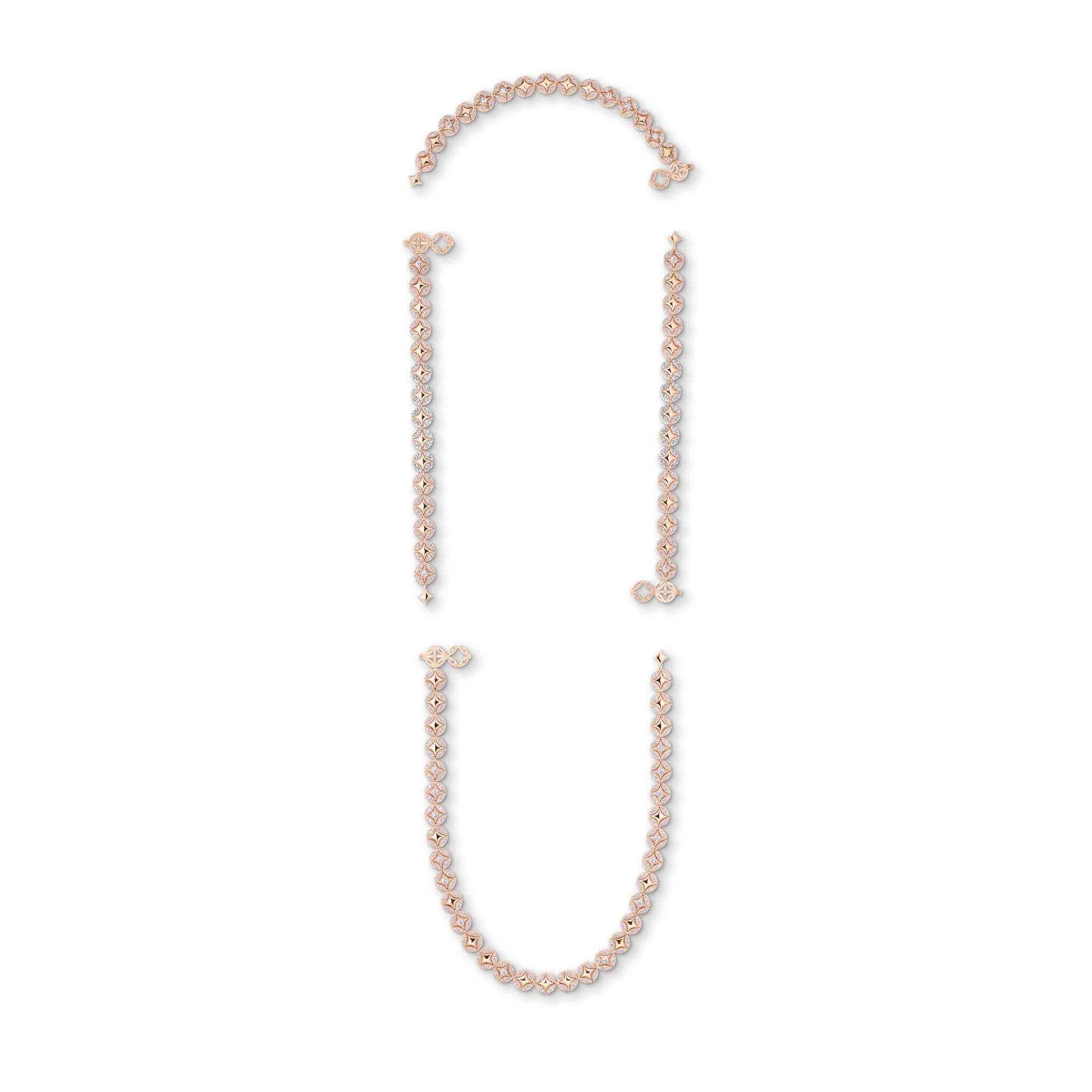 Galaxie Long Necklace, Rose Gold and Diamonds