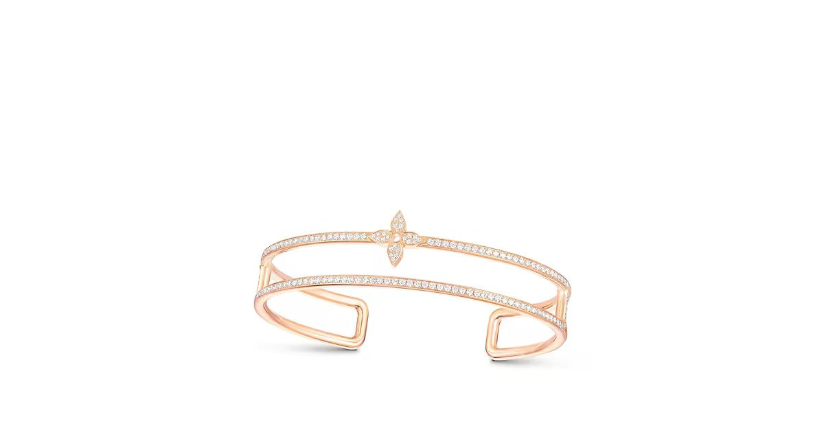 Idylle Blossom Two-Row Bracelet, Pink Gold And Diamonds