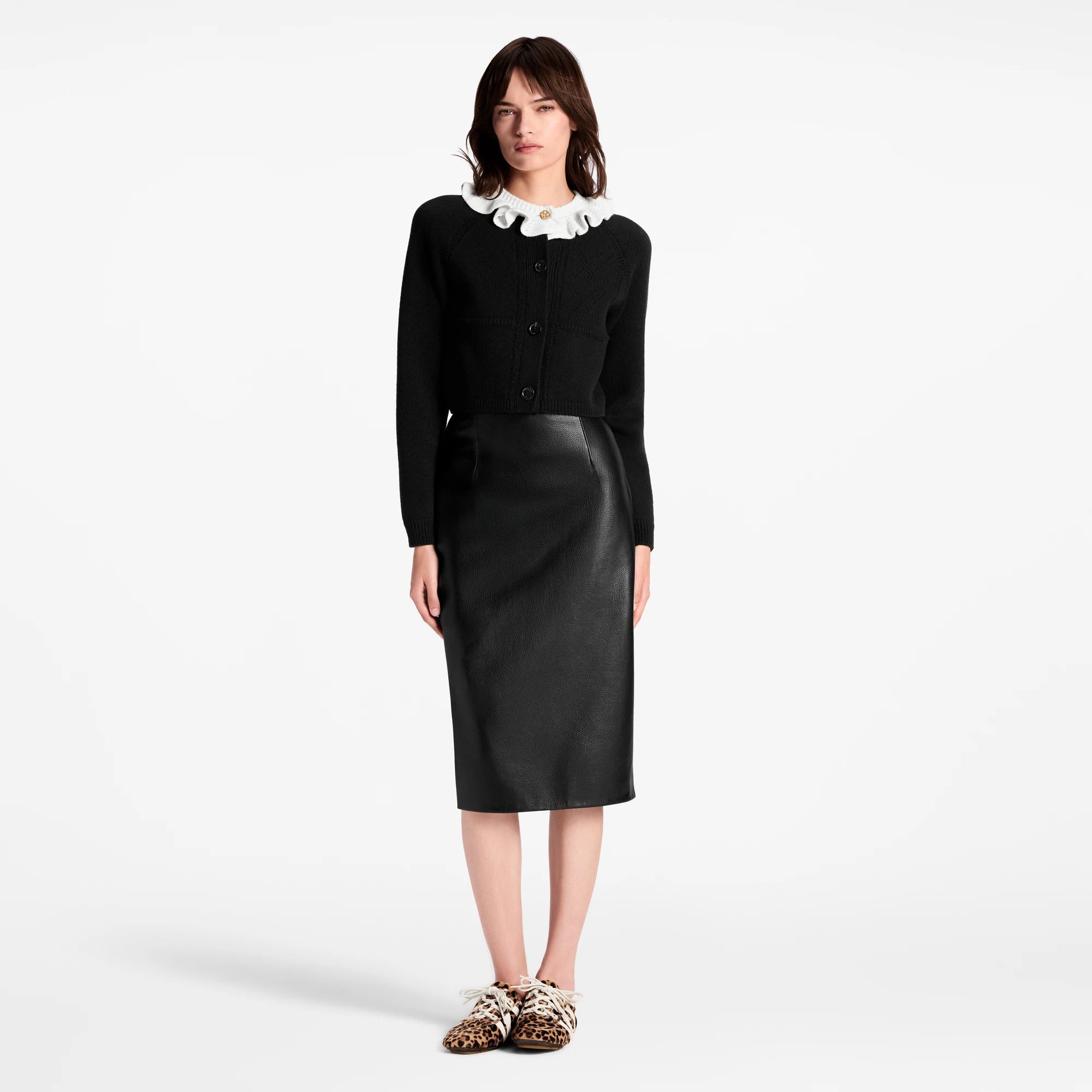 Ruffle Collar Cardigan