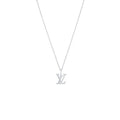 LV Medium Pendant, White Gold And Diamonds