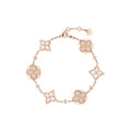 Color Blossom BB Star and Sun Multi-Motif Bracelet, Pink Gold, White Mother-of-Pearl and Diamonds