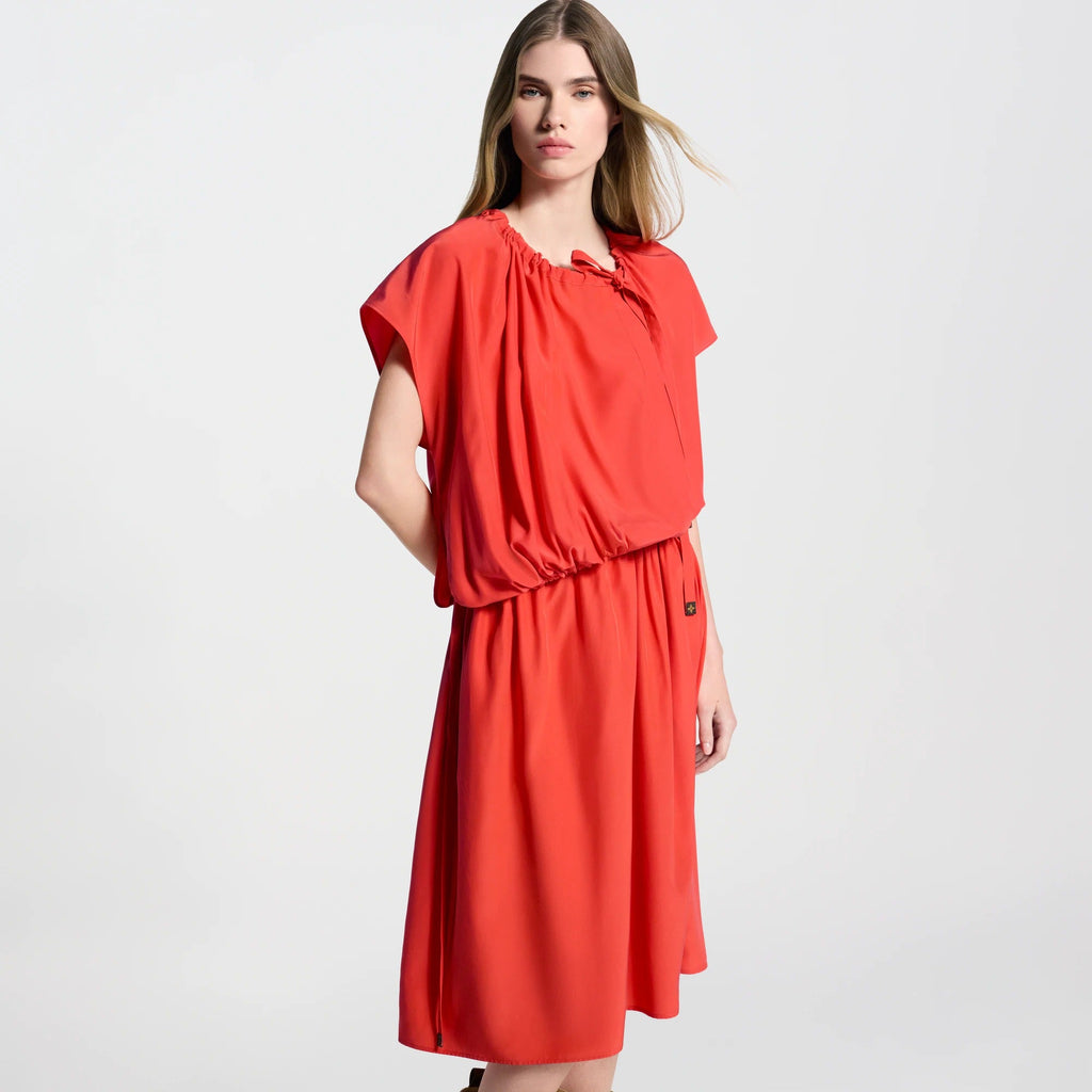 Washed Silk Drawstring Dress