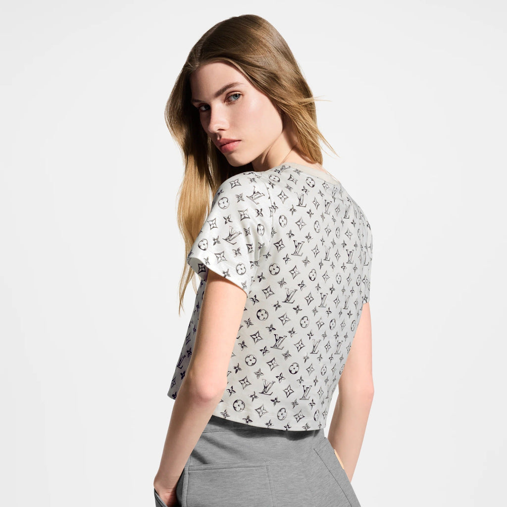 Chrome Monogram Crop Top