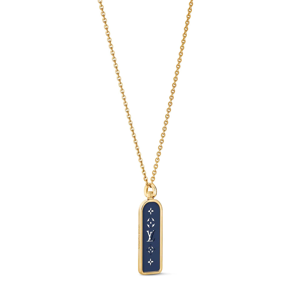 Les Gastons Vuitton Small Tag Pendant, Yellow Gold and Blue Titanium