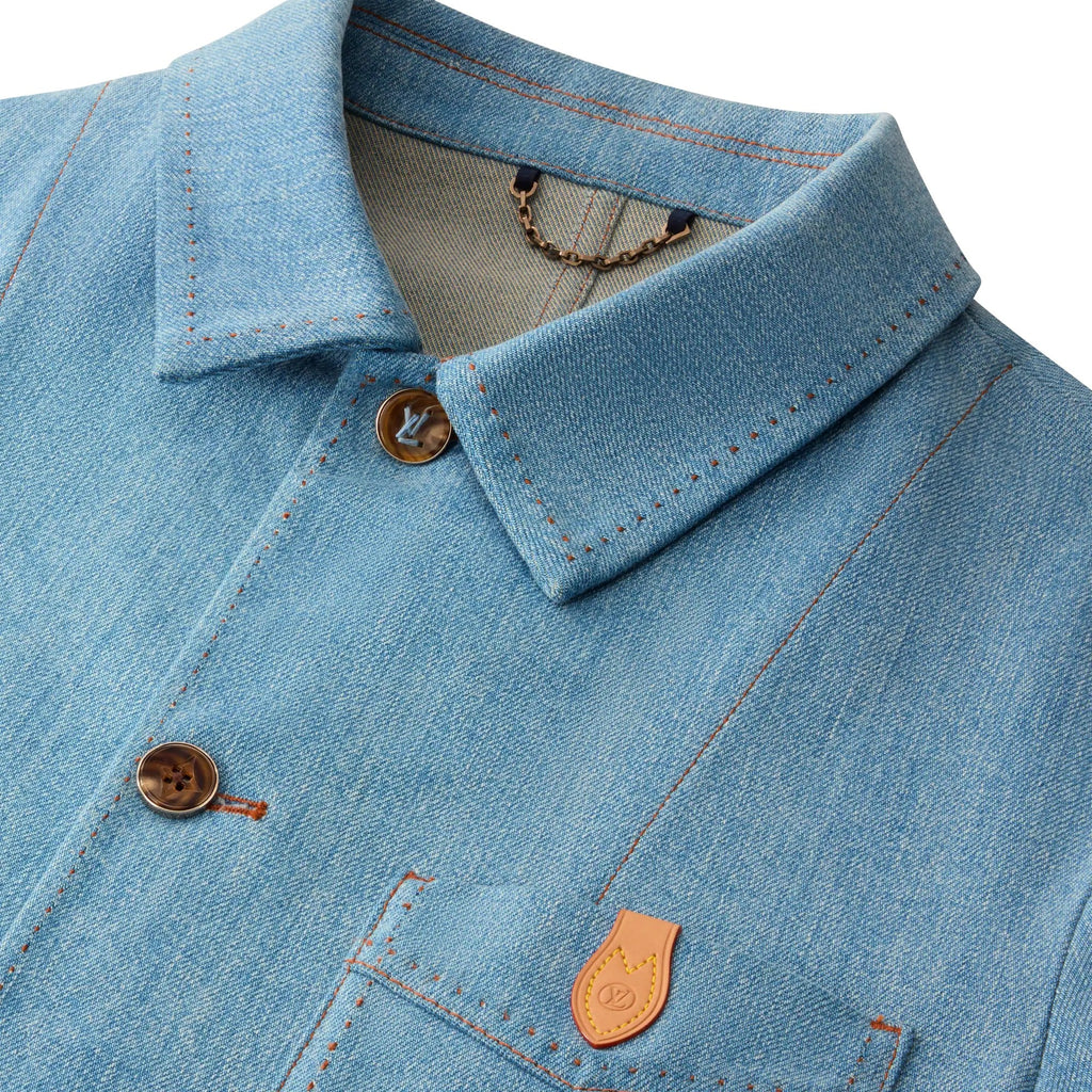 Silk-Blend Denim Workwear Jacket