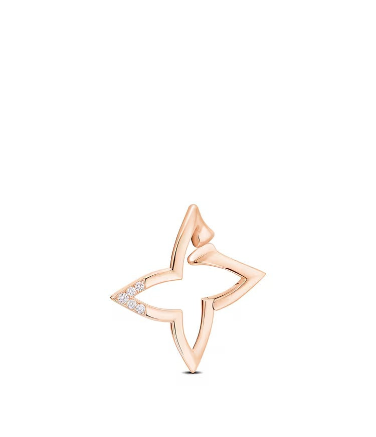 Ombre Blossom Overlap Hoop, Pink Gold and Diamonds