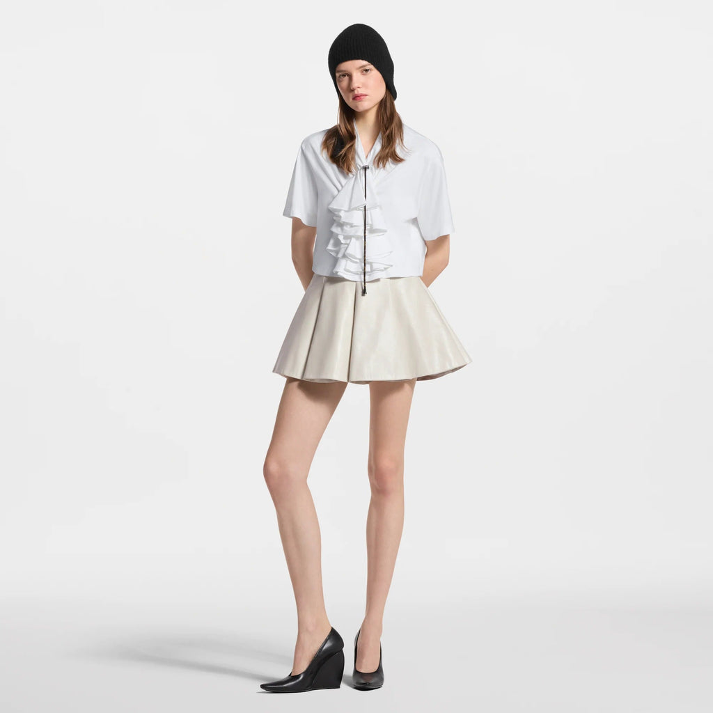 Gathered Ruffle Crop Top