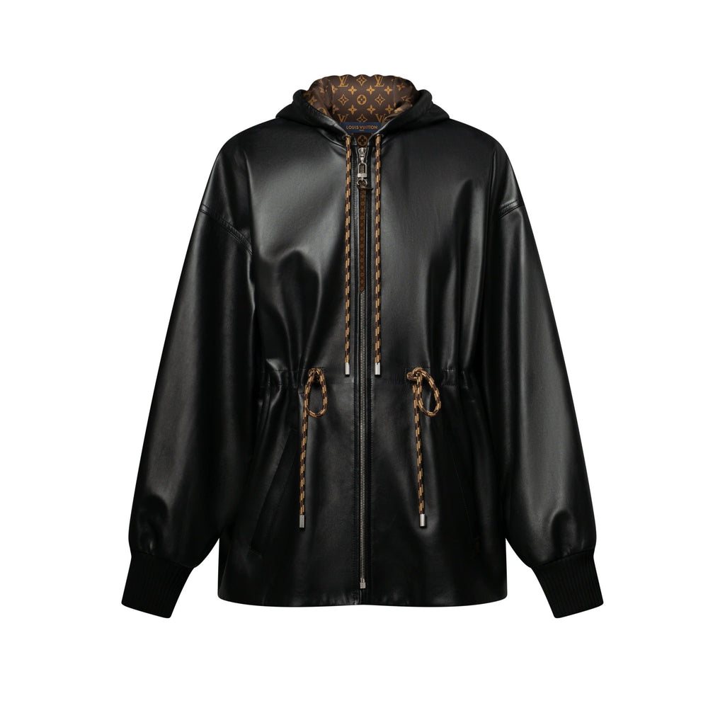 Leather Peplum Parka