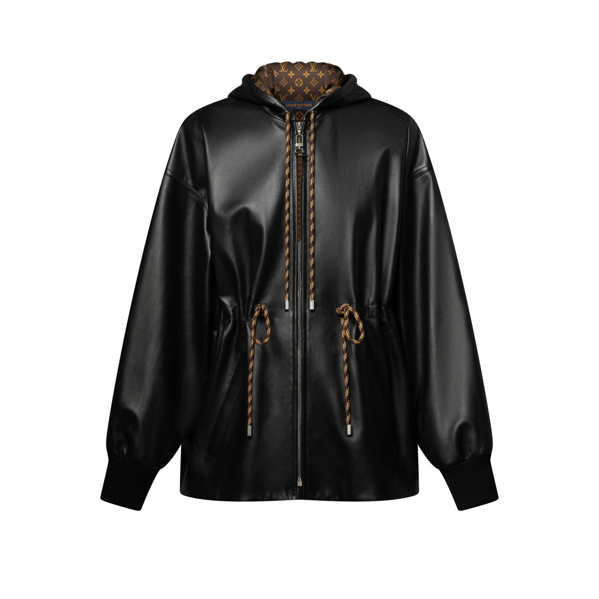 Leather Peplum Parka