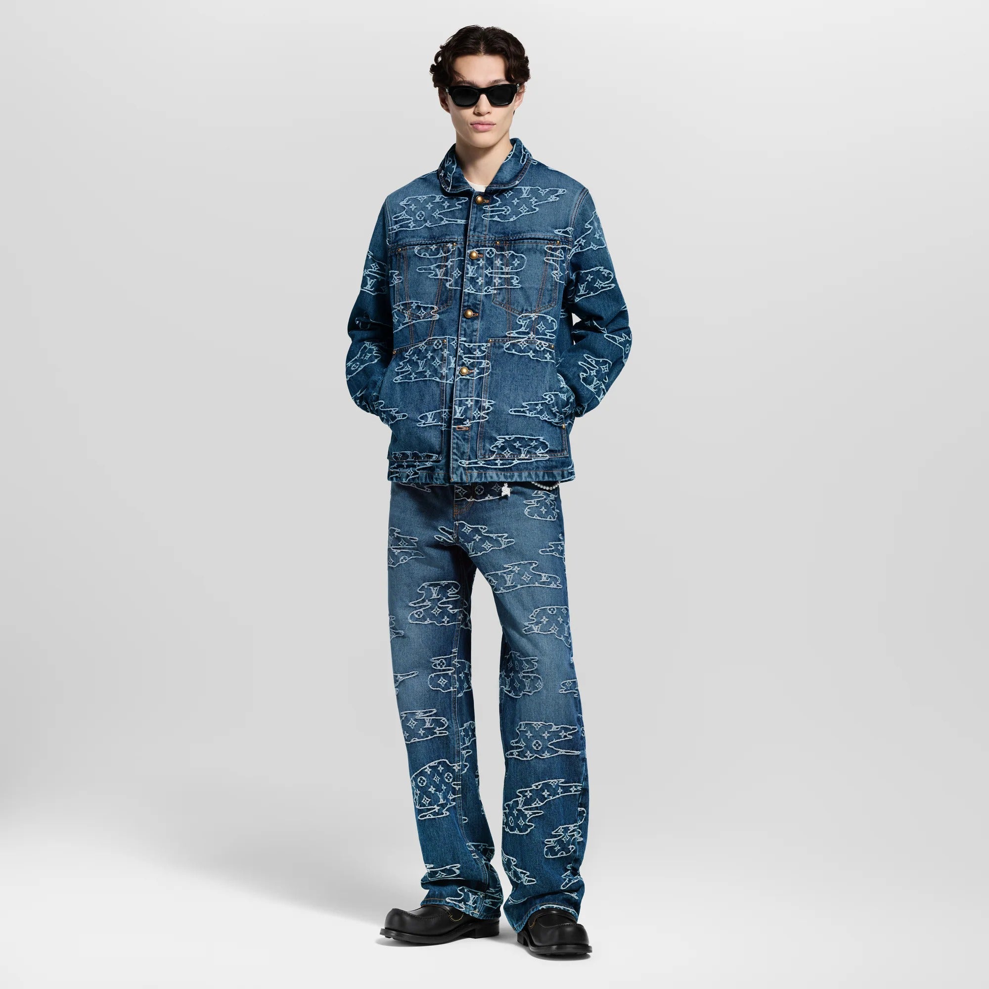 Monogram Denim Skate Pants