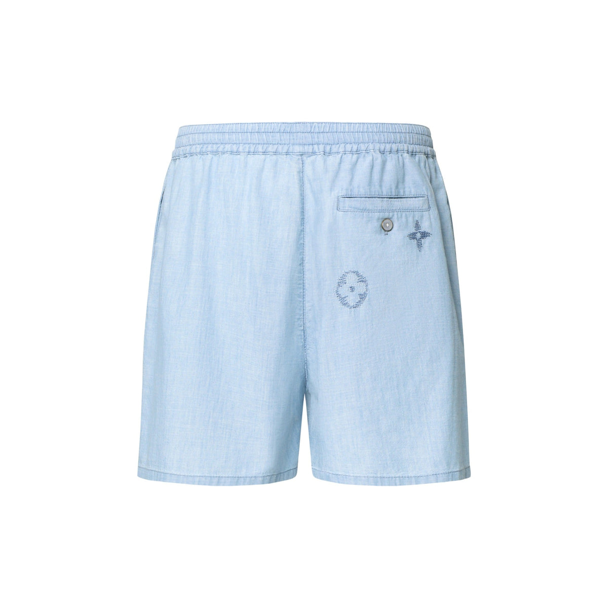Embroidered Signature Chambray Shorts