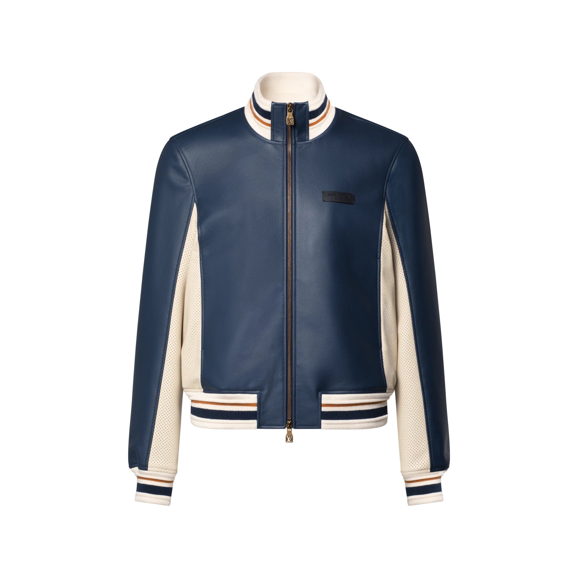 Sporty Leather Track Top