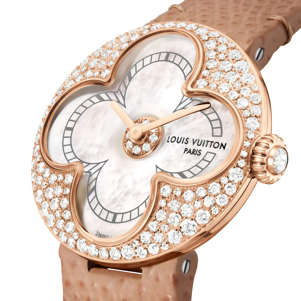 Color Blossom, Quartz, 26 MM, Rose Gold, White Mother-Of-Pearl and Diamonds