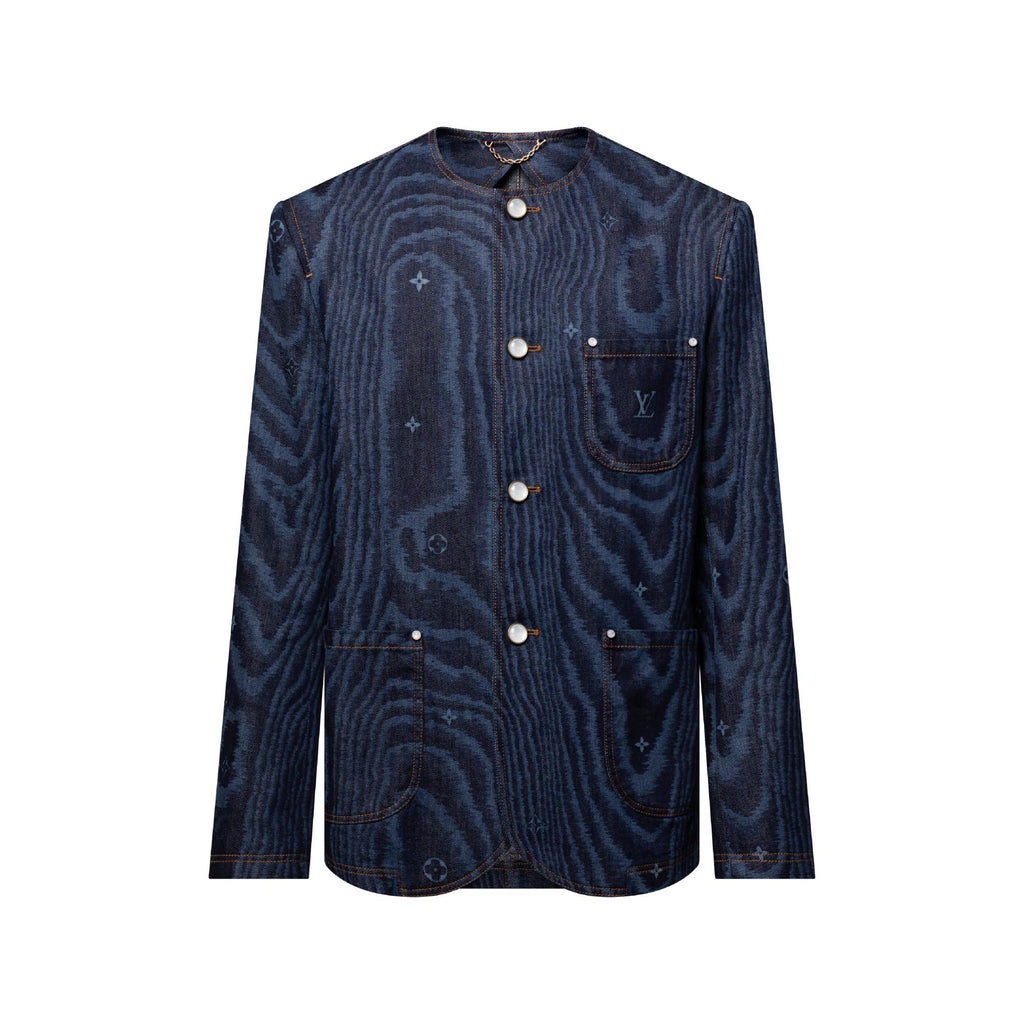 Chic Collarless Denim Jacket