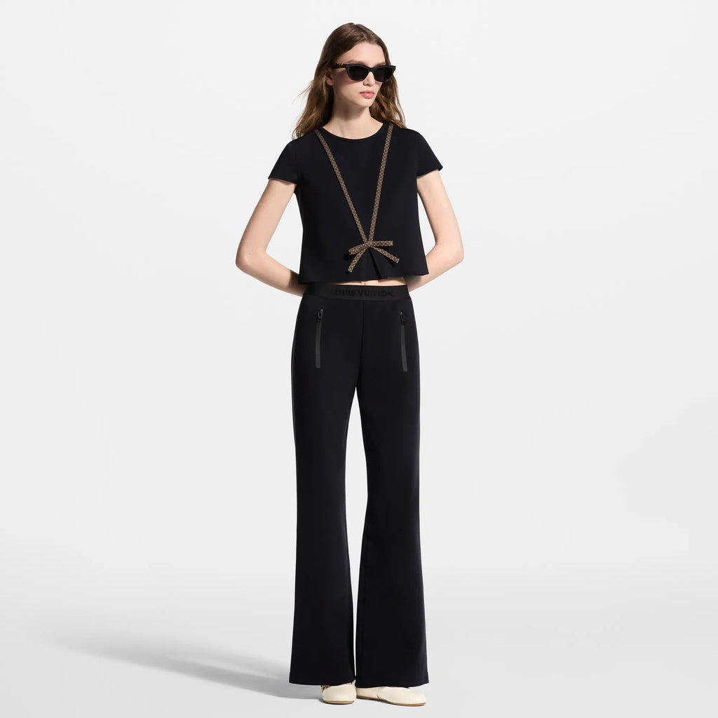 Monogram Accent Flared Pants