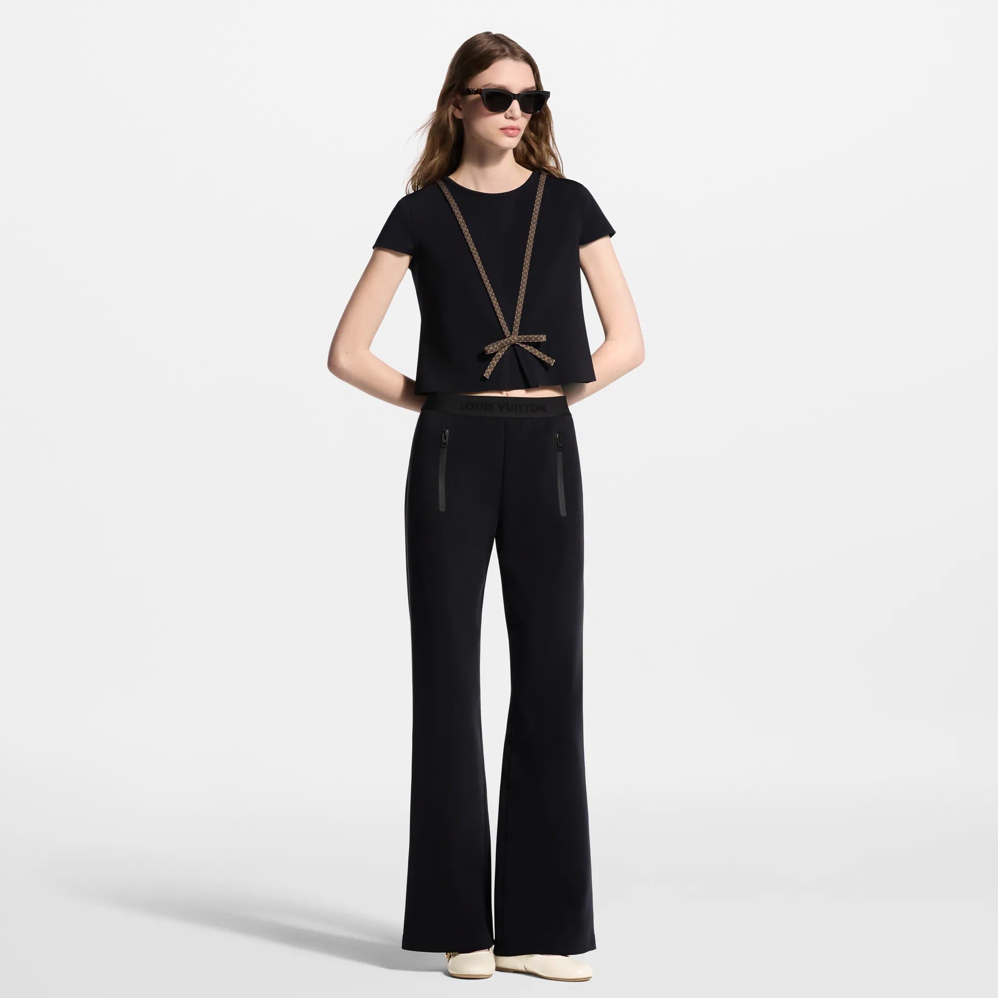 Monogram Accent Flared Pants